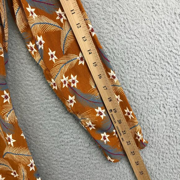 Paris Atelier & Other Stories‎ Burnt Orange Dress Size 6 Floral Feather Print - Picture 5 of 13